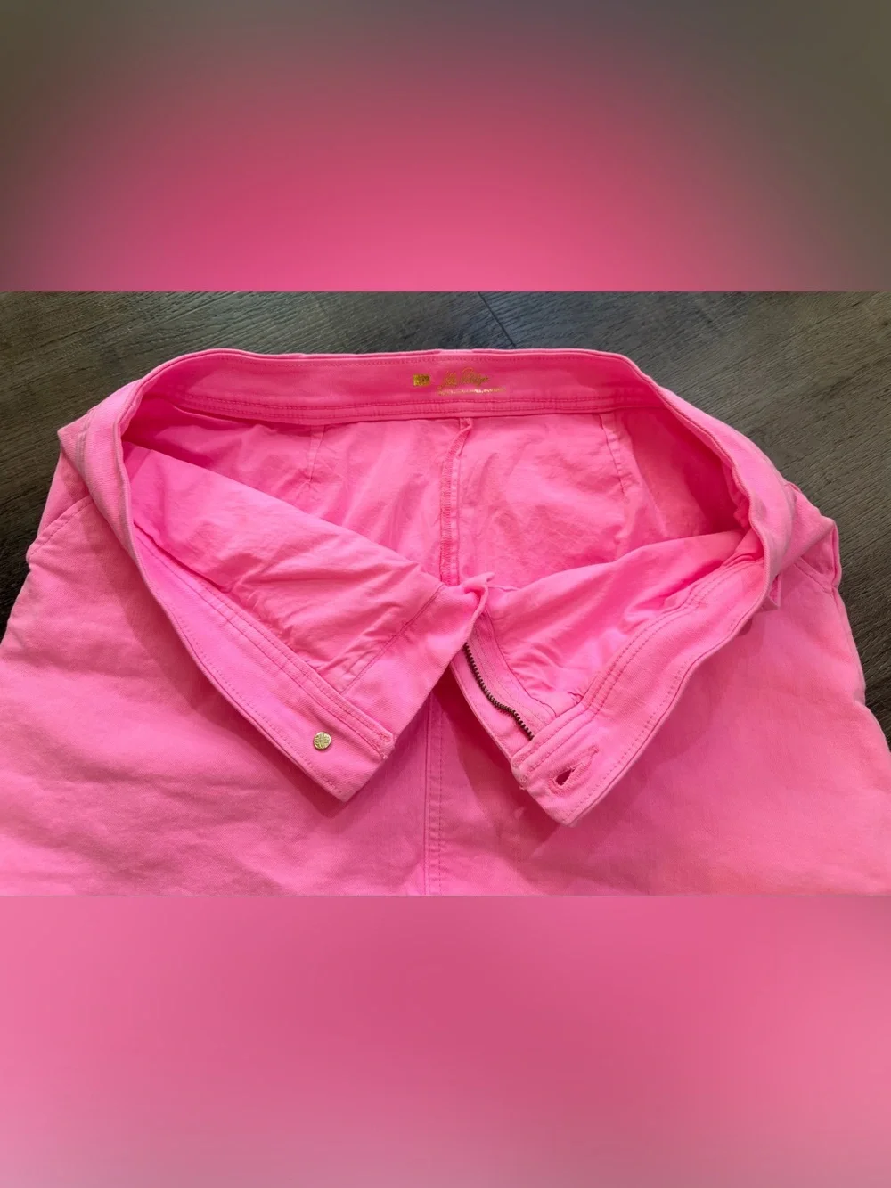 Lilly Pulitzer Colette Pink Denim Skort Skirt Size 10
